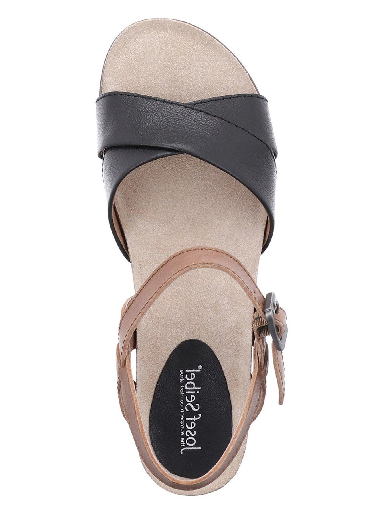  Clea Wedge Sandals - Tan/Black