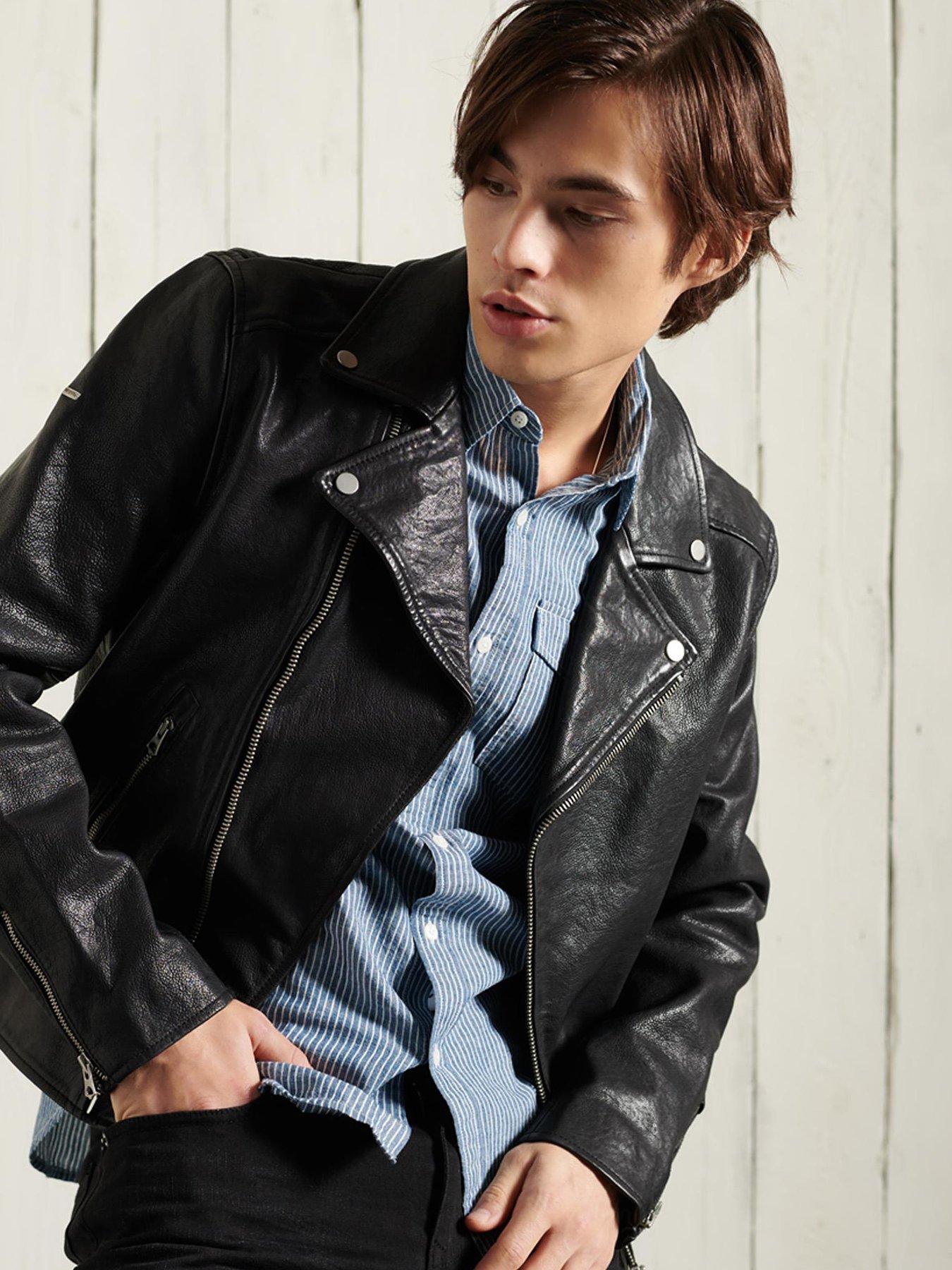 Superdry leather hot sale jacket uk