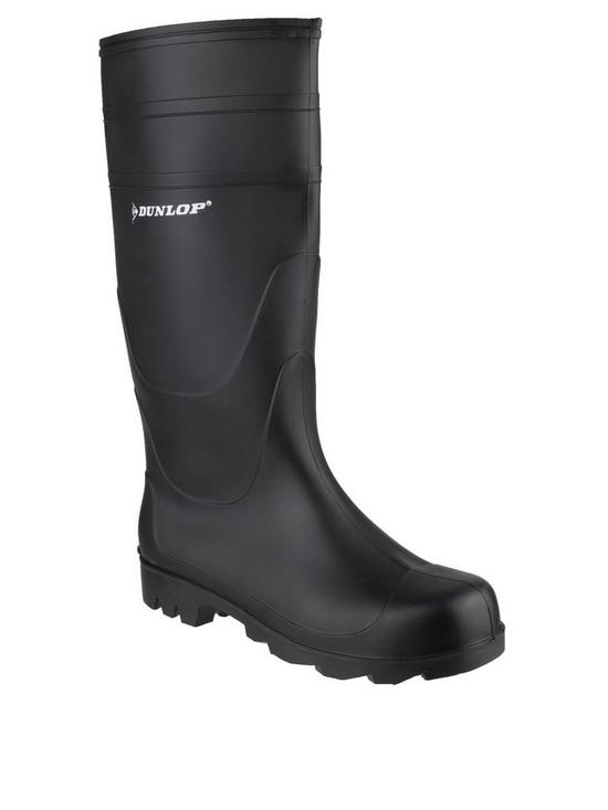 front image of dunlop-universal-wellington-boot-black