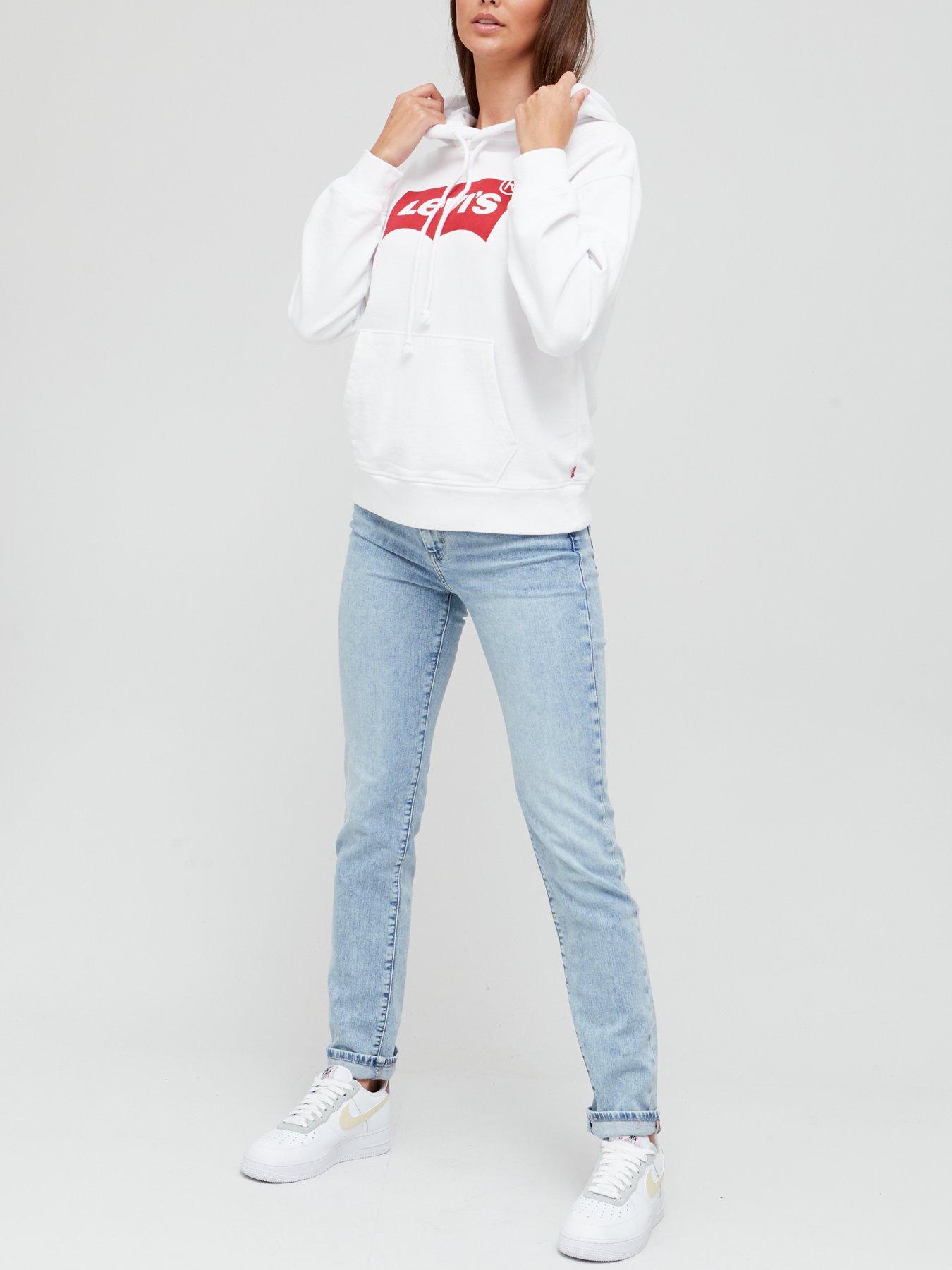 Levis white hoodie sales women's