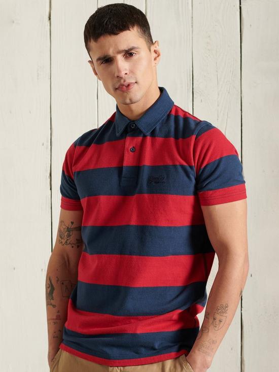 front image of superdry-stripe-polo-shirt