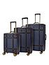  image of rock-luggage-vintage-8-wheel-suitcases-3-piece-set-navy