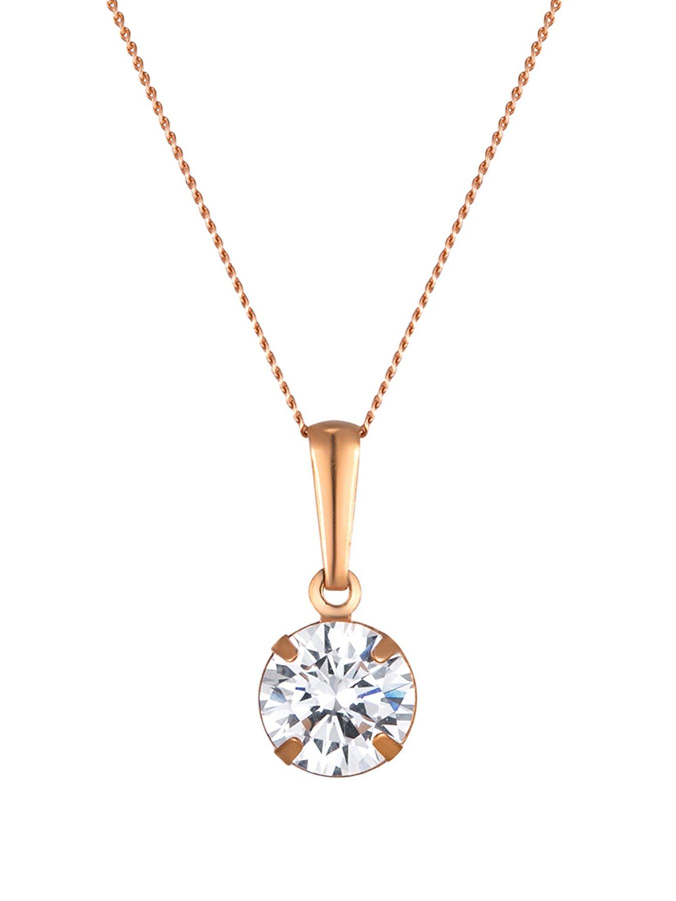 Solitaire cubic sale zirconia necklace