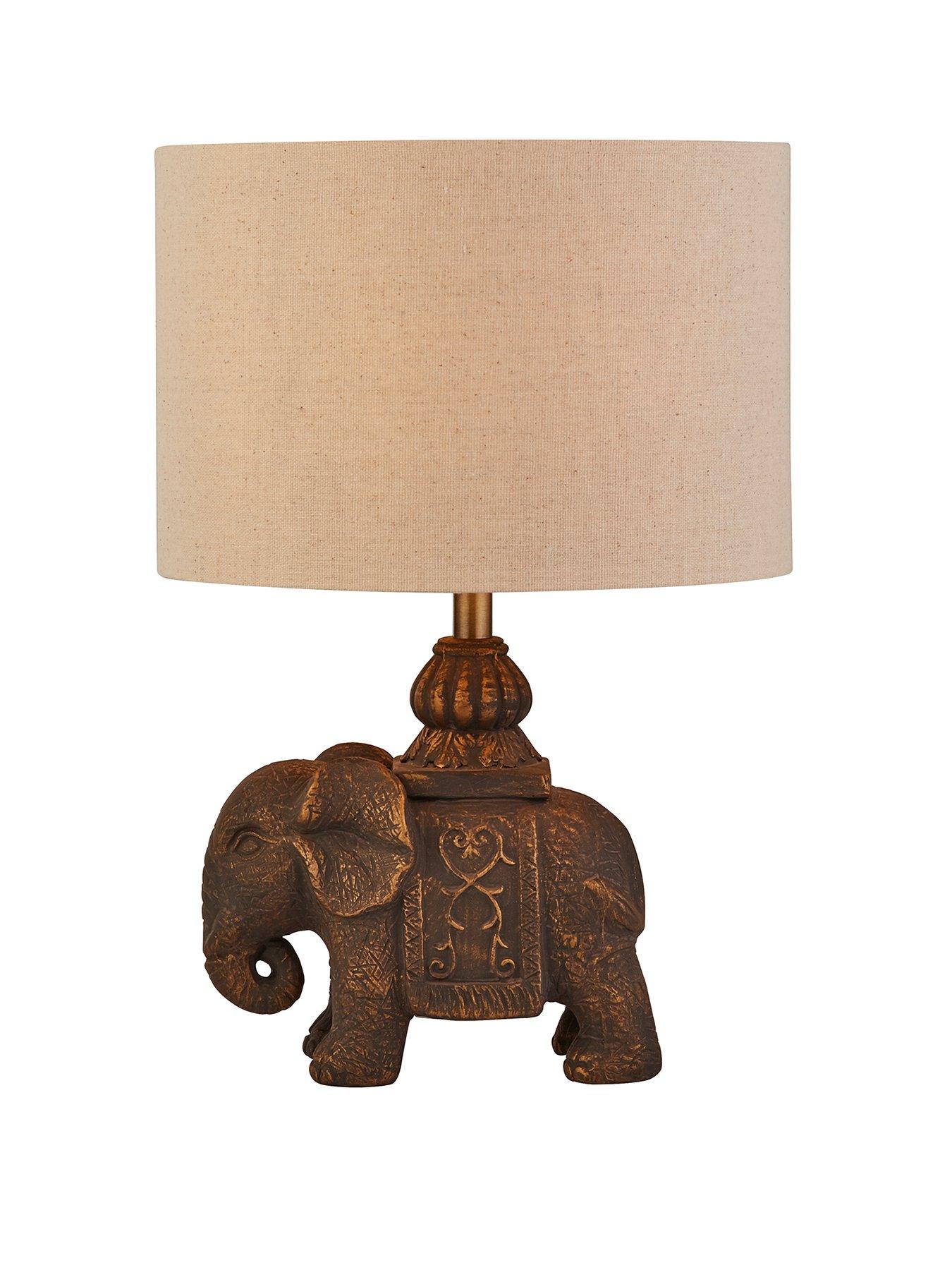 Product photograph of Ceramic Elephant Table Lamp from very.co.uk