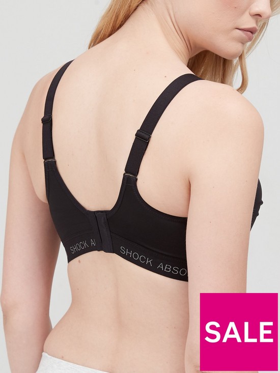 stillFront image of shock-absorber-shaped-padded-high-impact-sports-bra-grey