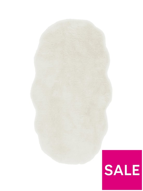 front image of faux-fur-rug-double