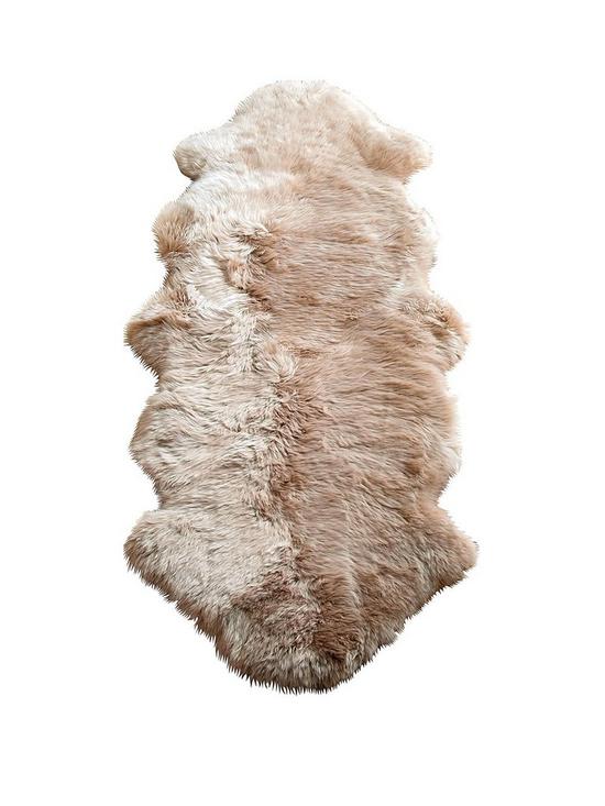 front image of luxe-collection-genuine-sheepskin-wool-rug-double