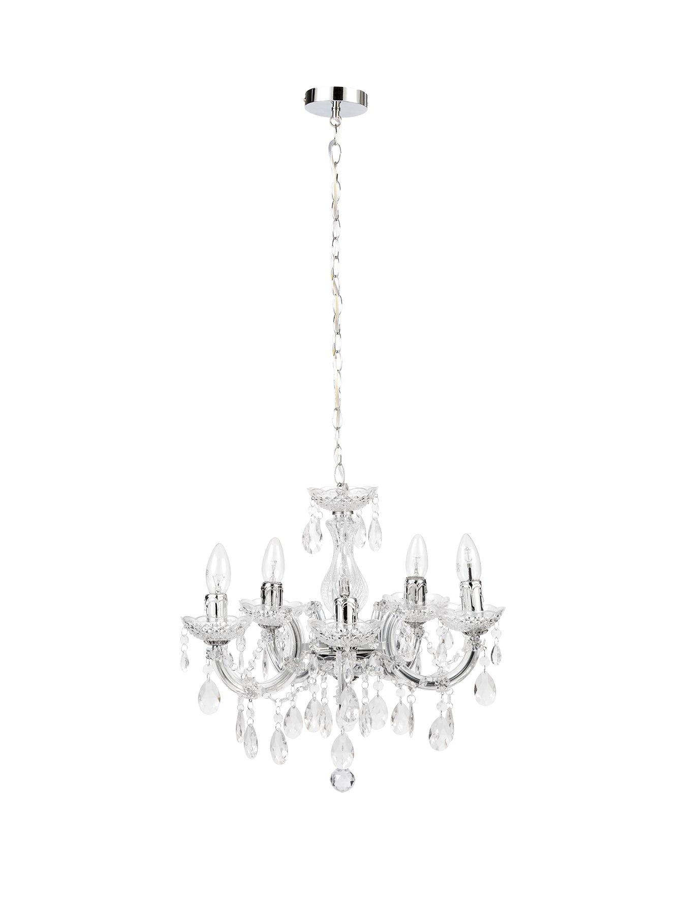 Product photograph of Very Home Marie Terese 5 Light Chandelier from very.co.uk