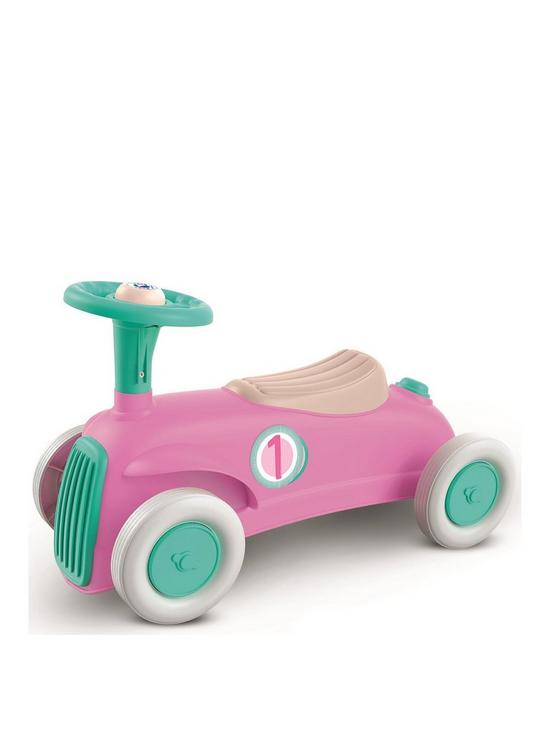front image of baby-clementoni-play-for-future-pink-ride-on