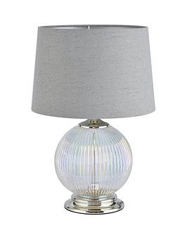 Glass Ribbed Table Lamp