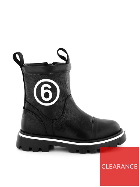 mm6-kids-iconicnbspslip-on-6-logo-boots-black