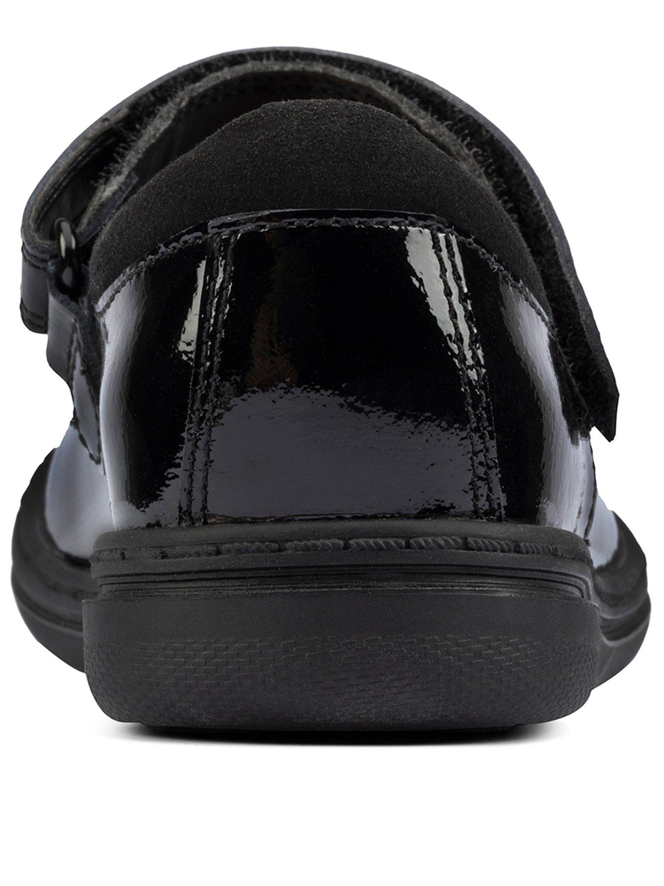  Toddler Scooter Daisy Strap School Shoes - Black Patent