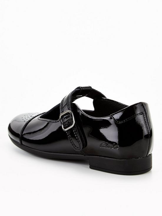 stillFront image of clarks-girls-scala-spirit-t-bar-school-shoes-black-patent
