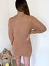  image of ax-paris-roll-neck-knitted-dress-camel