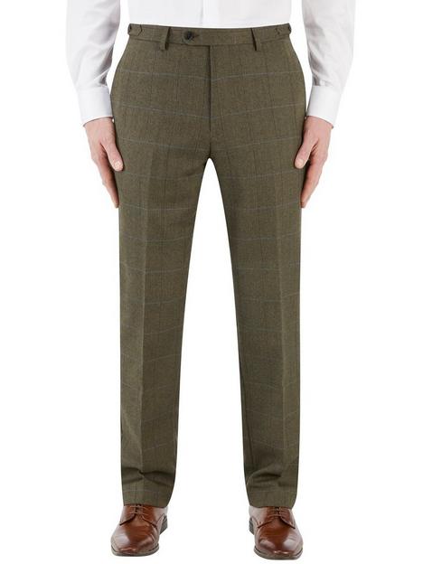 skopes-bramwell-tailored-fit-country-check-trouser-olive