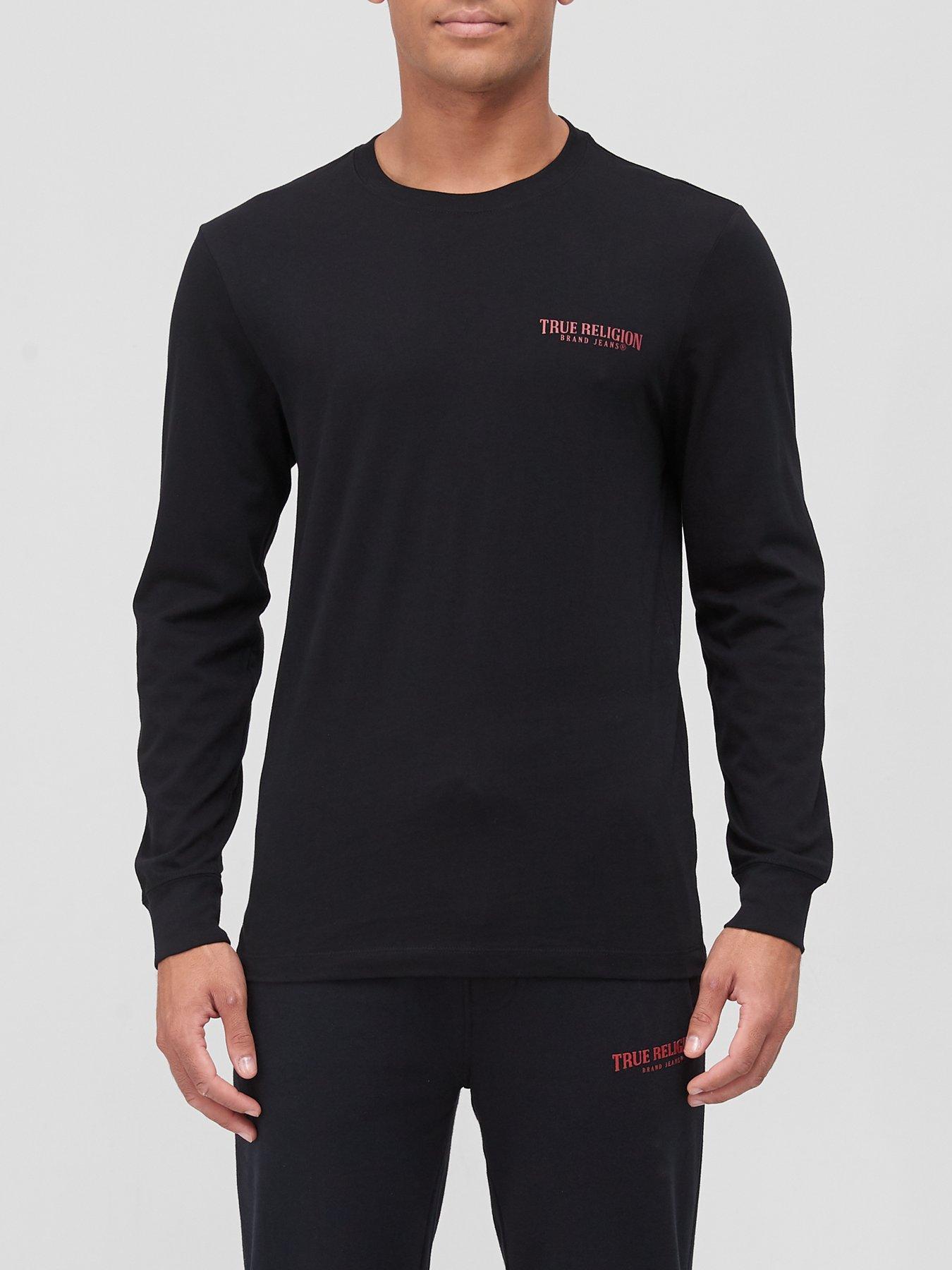 Men Arch Chest Logo Long Sleeve T-shirt - Black