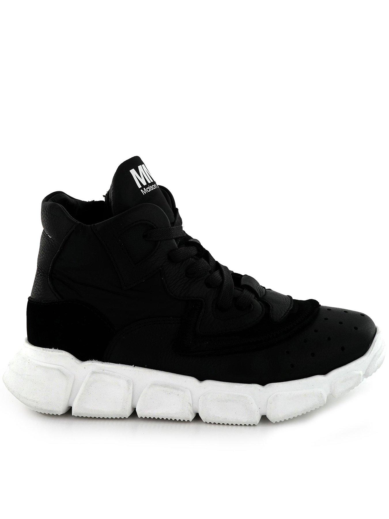  Kids High Top Chunky Sole Trainers - Black