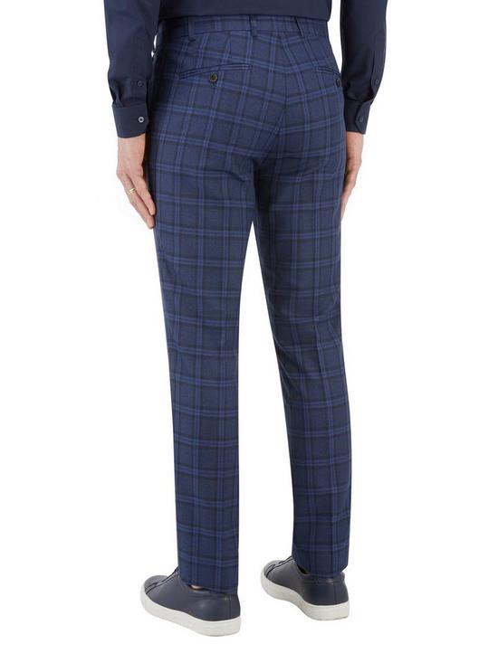 stillFront image of skopes-angus-slim-fit-bold-check-lyfcycle-trouser-navy-check