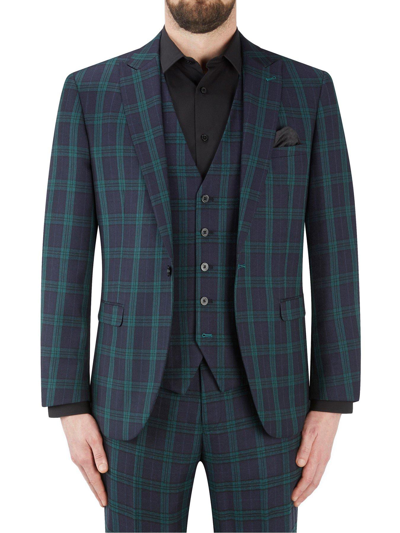 Suits & Blazers Ramsay Tailored Fit Bold Check Jacket - Green