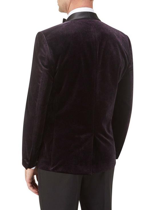 stillFront image of skopes-garrix-tailored-fit-velvet-tuxedo-jacket-navy