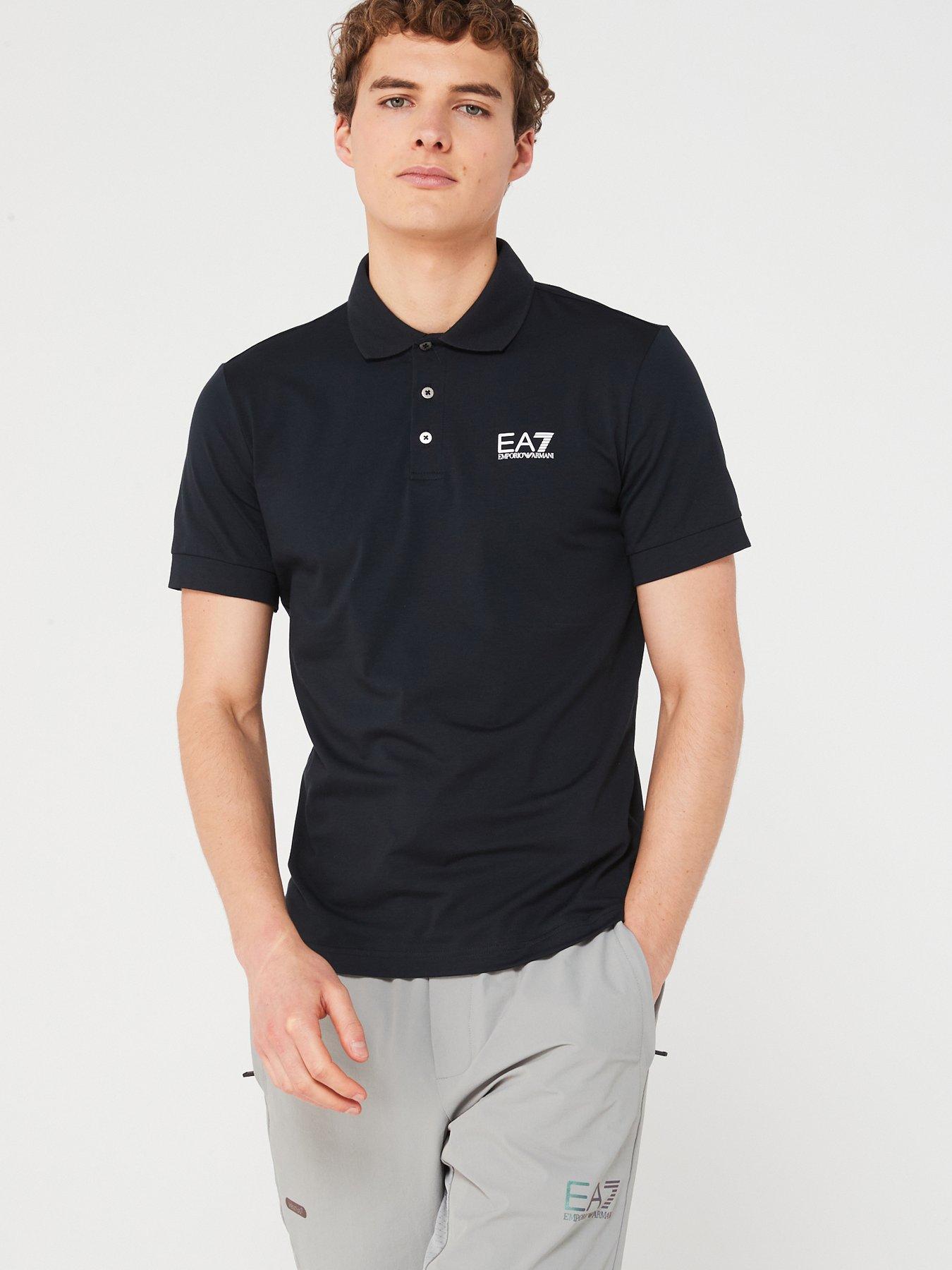 EA7 activewear short sleeve polo shirt in navy