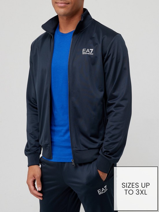 front image of ea7-emporio-armani-core-id-logo-funnel-neck-poly-tracksuit