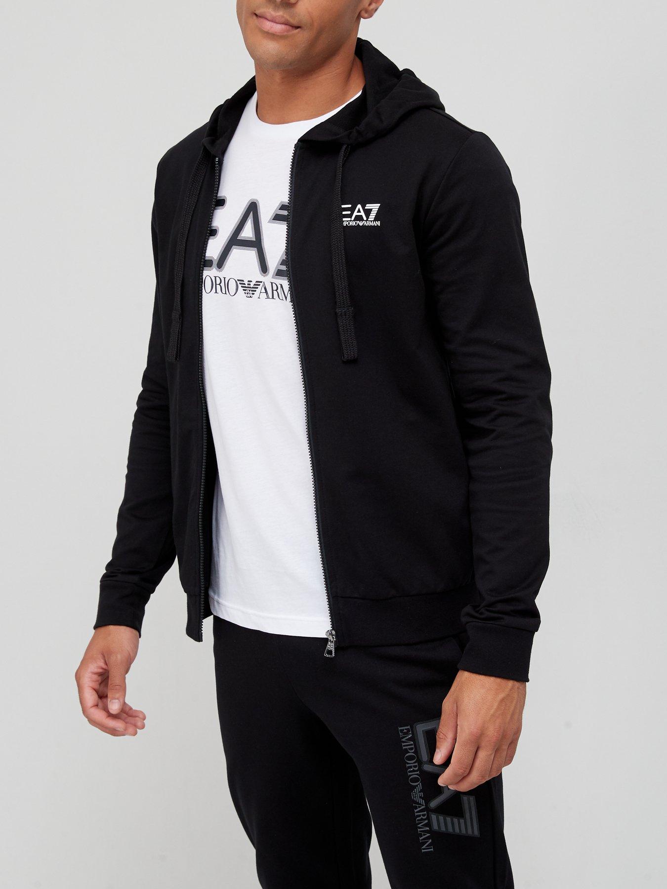 EA7 Emporio Armani Core Id Zip Through Hoodie Black Very