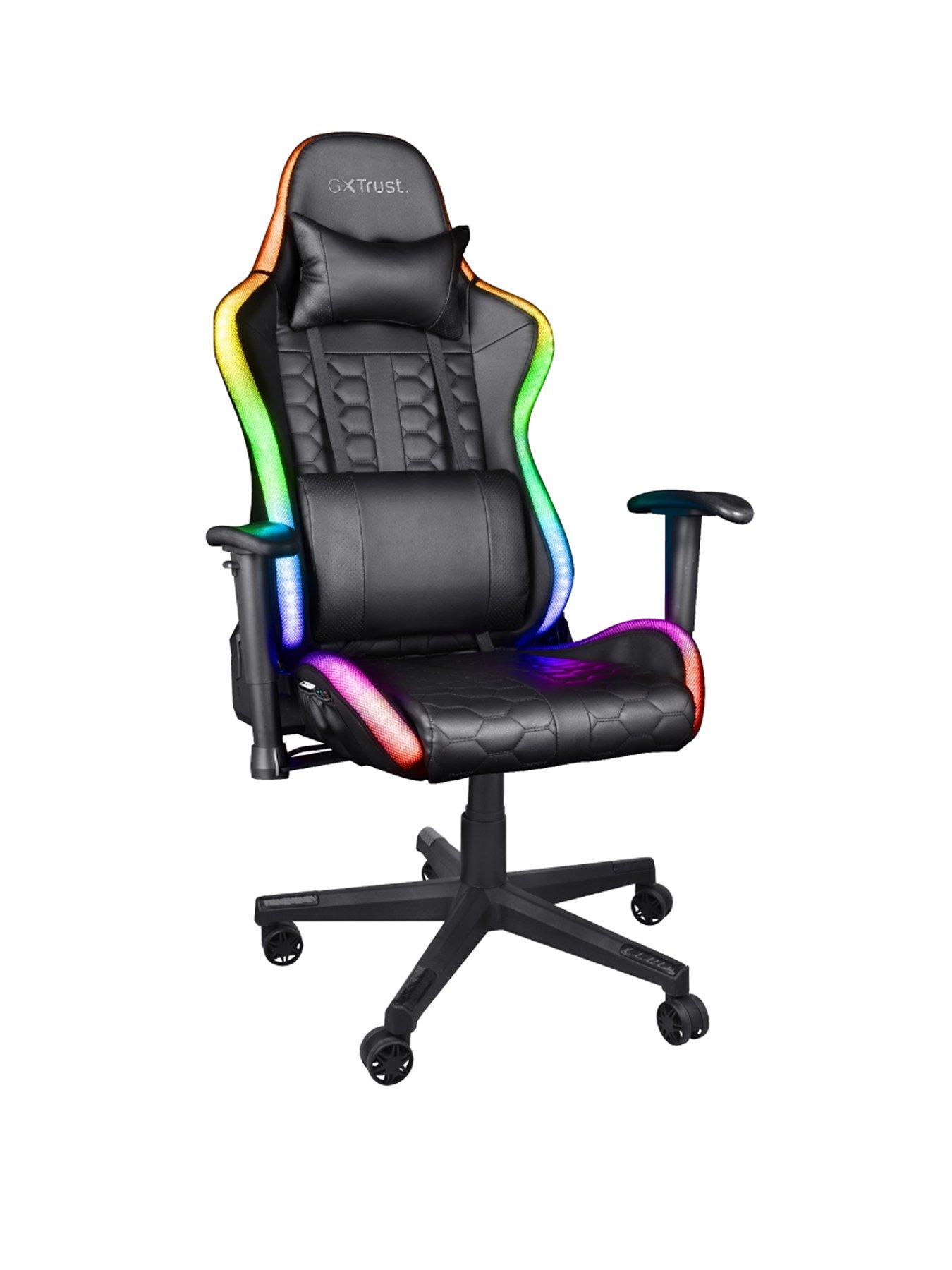 Product photograph of Trust Gxt716 Rizza Gaming Chair - With Rgb Illuminated Edges from very.co.uk
