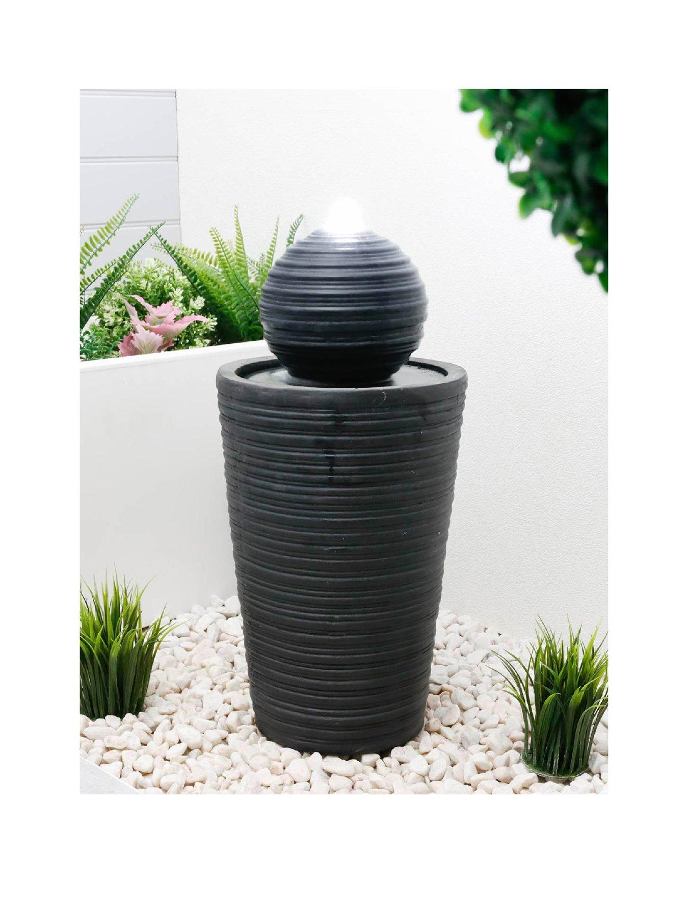 undefined Solar Powered Water Feature - Round Ball  &  Plinth