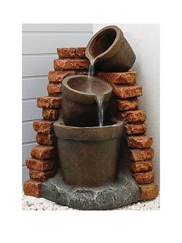 Product photograph of Streetwize Solar Water Feature - Bricked Wall from very.co.uk
