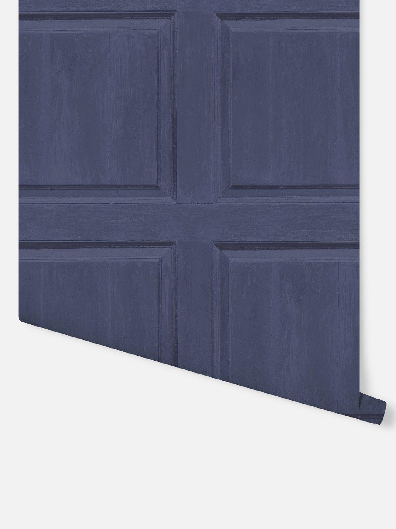 Image 4 of 4 of ARTHOUSE Washed Wood Panel Navy Wallpaper