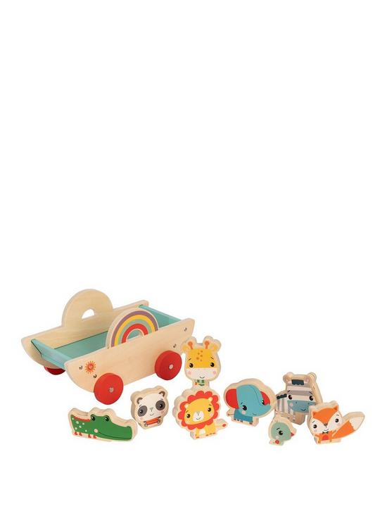 back image of fisher-price-fisher-price-wooden-animal-pull-along-cart