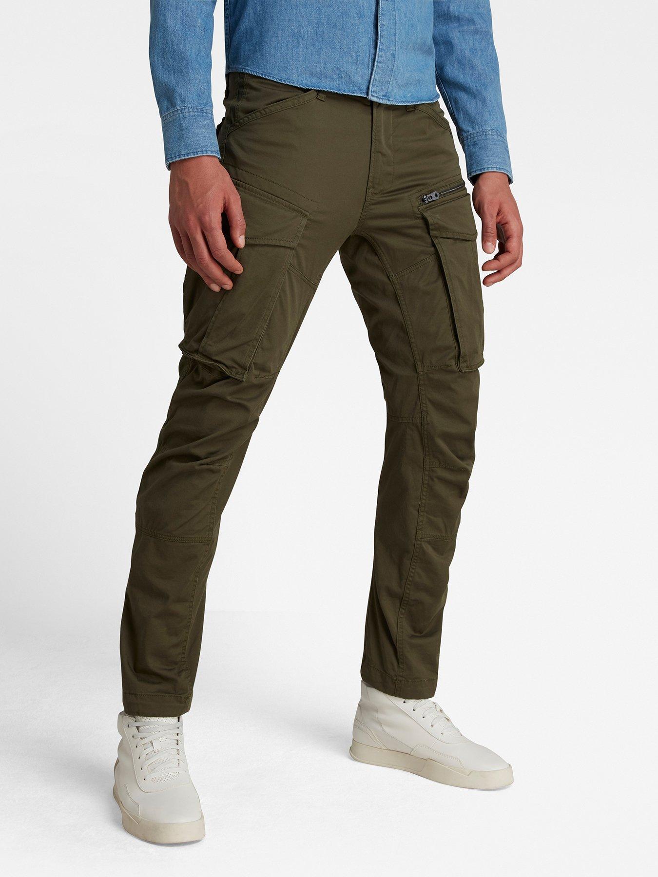  Rovic Zip 3D Straight Tapered Fit Cargo Trousers - Khaki