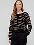  image of v-by-very-knitted-tiger-henley-jumper-monochrome