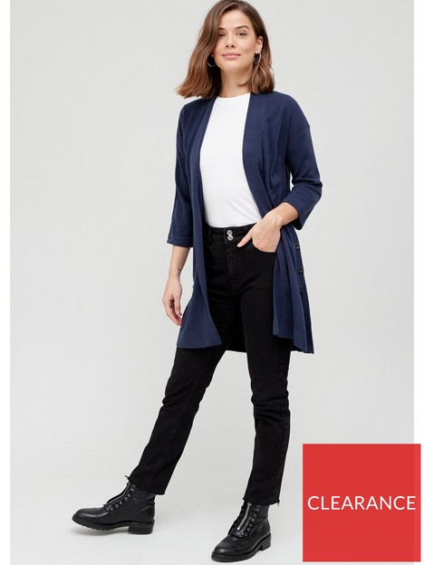 v-by-very-knitted-super-soft-edge-to-edge-button-cardigan-navy