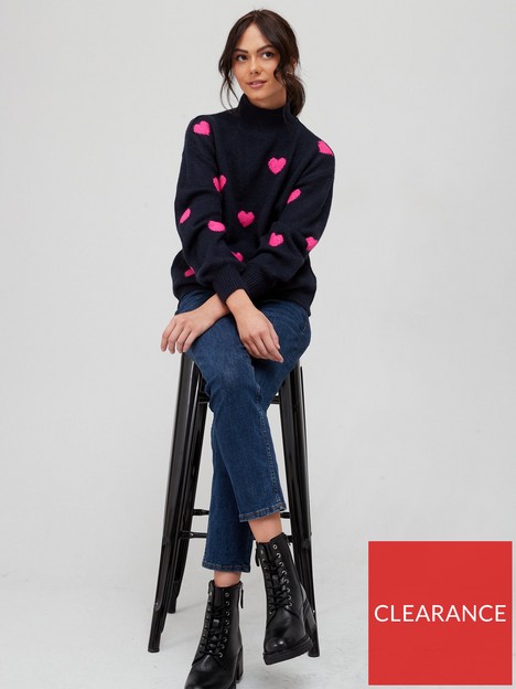 v-by-very-knitted-heart-detail-jumper-navy-pink