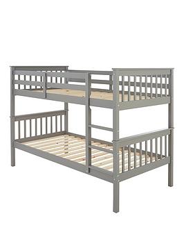 Product photograph of Very Home Novara Bunk Bed - Grey - Bed Frame Only from very.co.uk