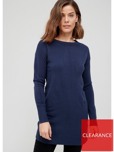 v-by-very-knitted-deep-crew-neck-tunic-navy