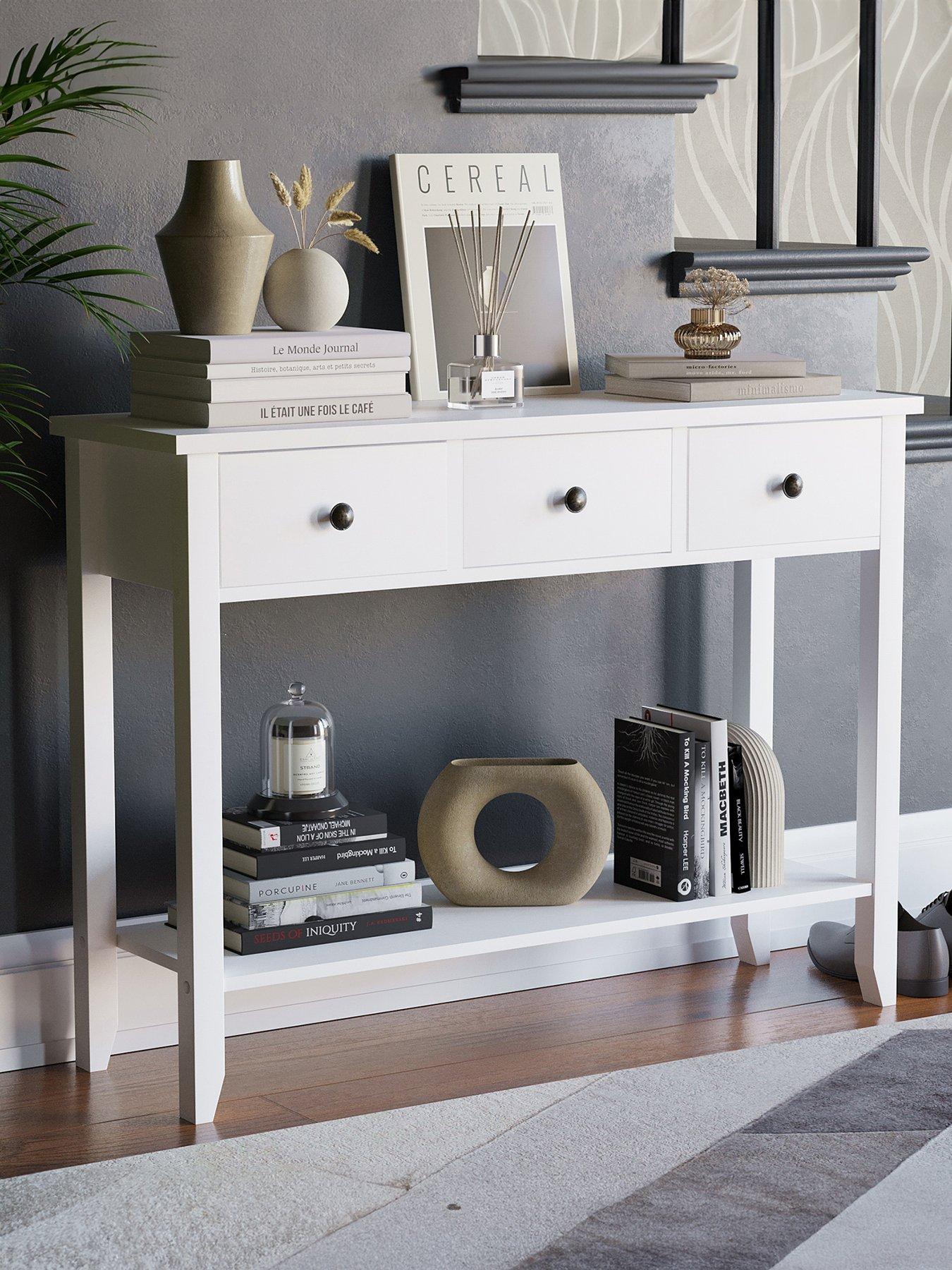 Vida Designs Windsor 3 Drawer Console Table - White