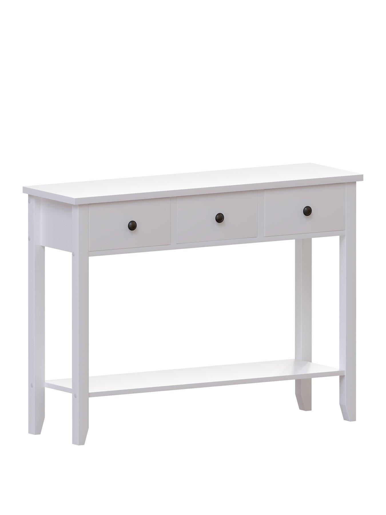 Image 2 of 6 of Vida Designs Windsor 3 Drawer Console Table - White
