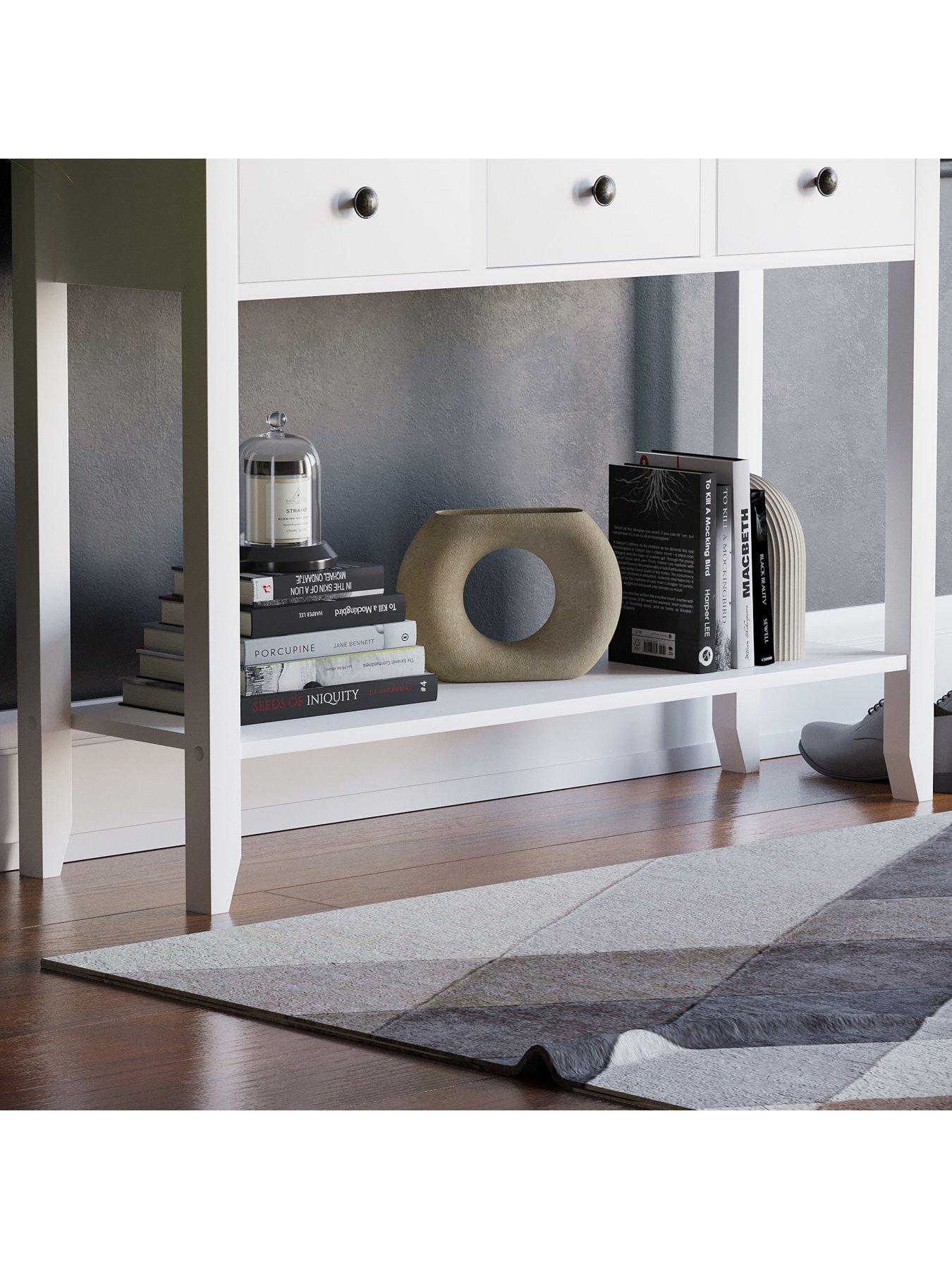 Image 5 of 6 of Vida Designs Windsor 3 Drawer Console Table - White