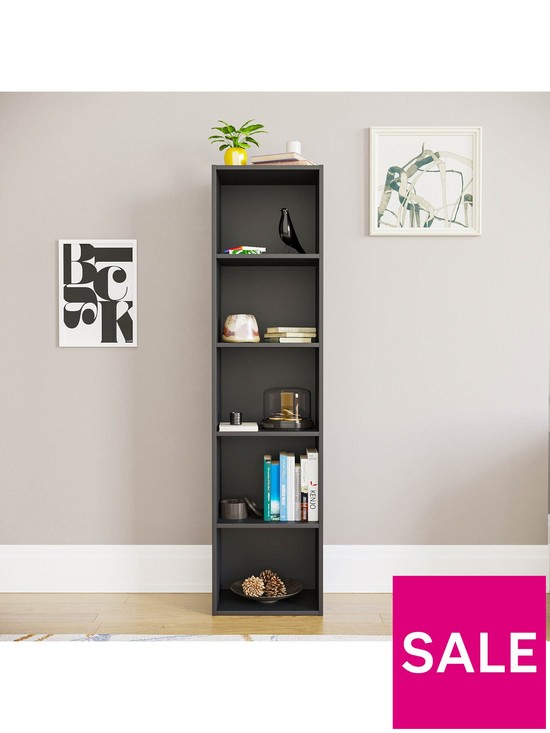 front image of vida-designs-oxford-5-tier-cube-bookcase
