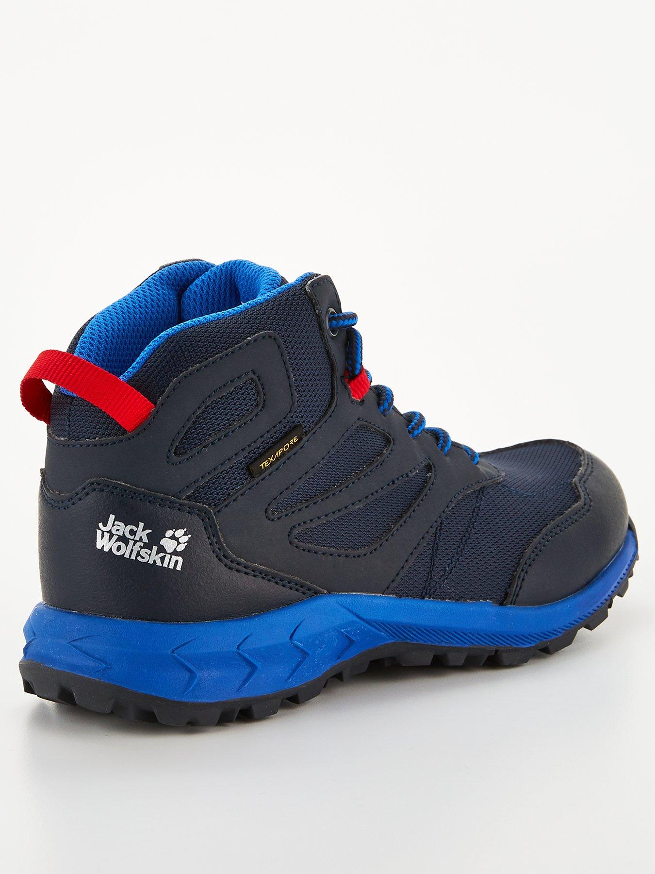 Kids Kids Woodland Waterproof Mid Hiking Boots - Blue/Red