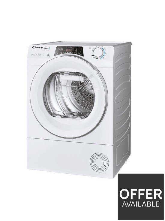 stillFront image of candy-rapido-roe-h9a2tce-9kg-loadnbspheat-pump-tumble-dryer-white