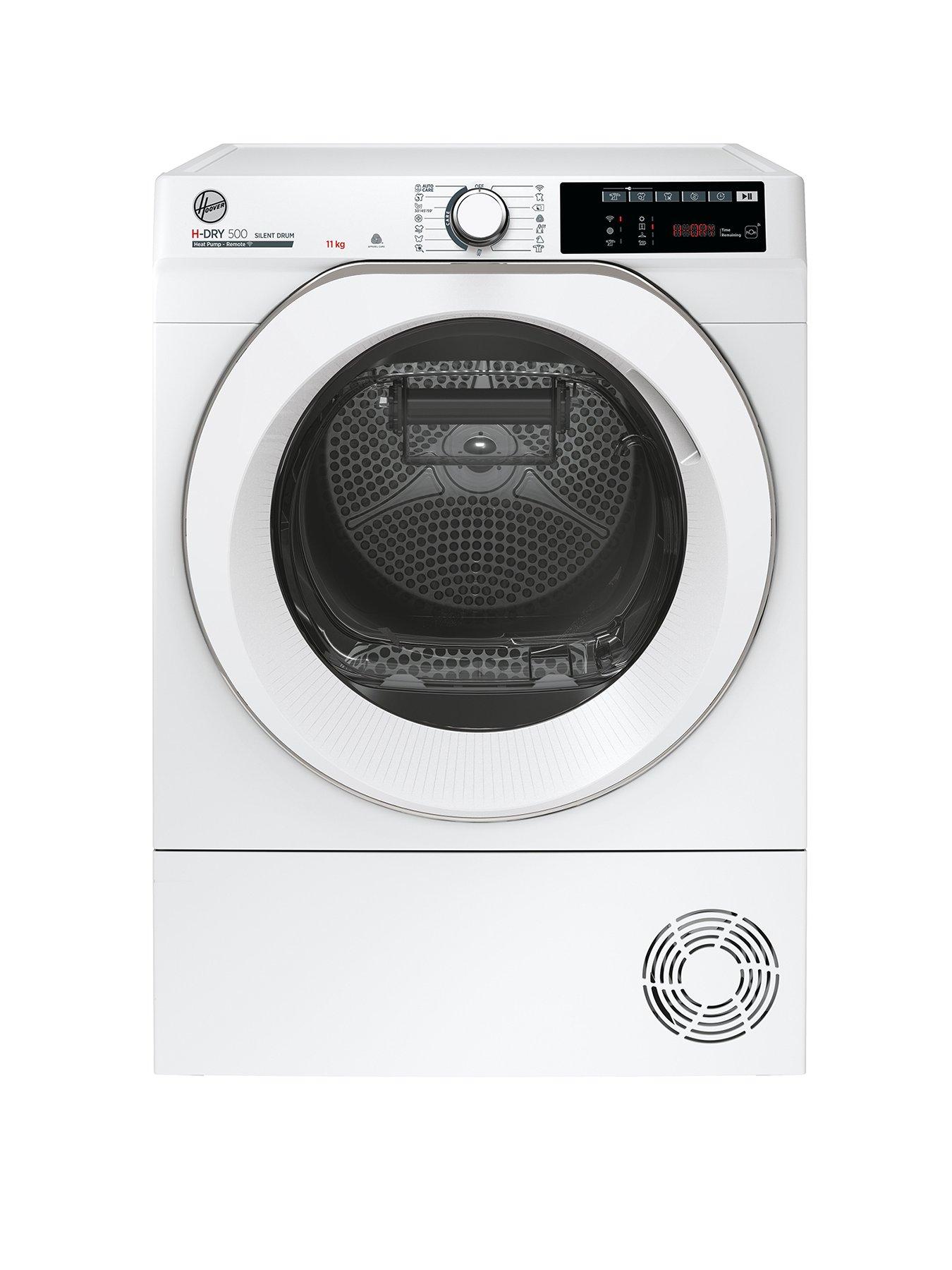 Product photograph of Hoover H-dry 500 Ndeh11a2tcexm 11kg Heat Pump Tumble Dryer - White from very.co.uk