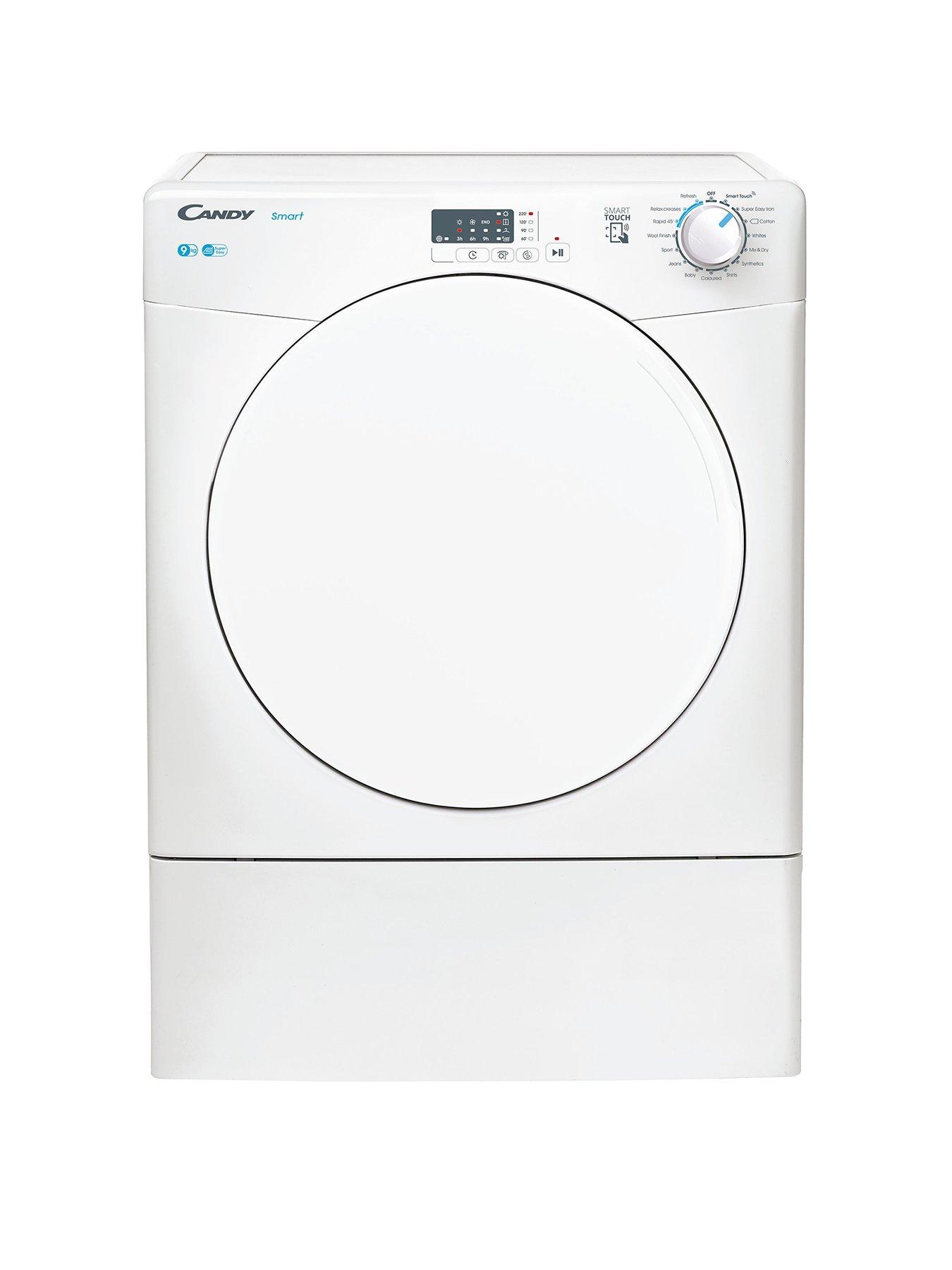 Product photograph of Candy Smart Cse V9lf 9kg Vented Tumble Dryer - White from very.co.uk
