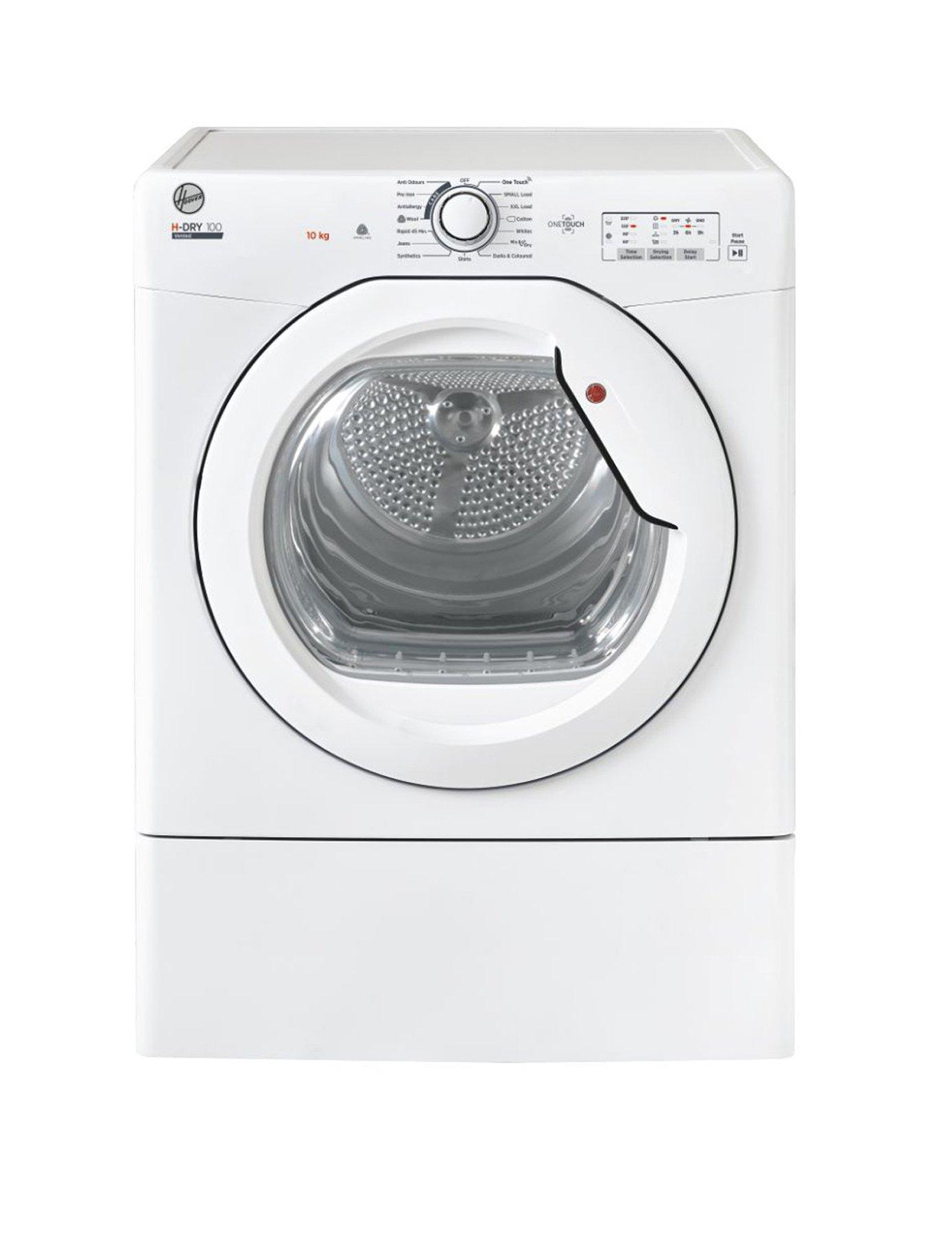 Product photograph of Hoover H-dry 100 Hle V10lg 10kg Vented Tumble Dryer - White from very.co.uk