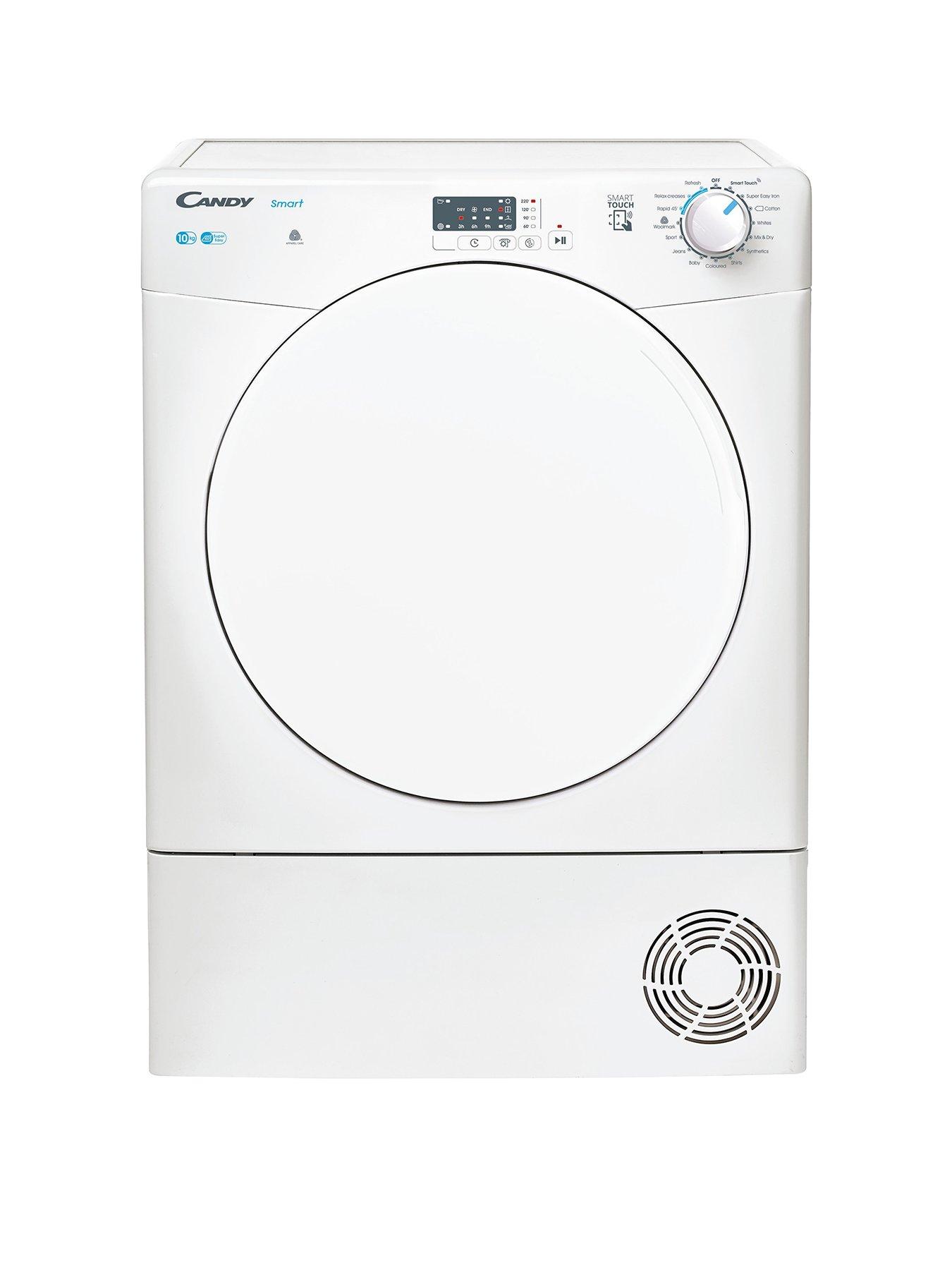 Product photograph of Candy Smart Cse C10lf 10kg Condenser Tumble Dryer - White from very.co.uk