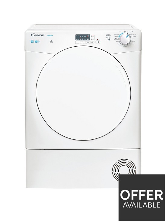 front image of candy-smart-cse-c10lf-10kg-condenser-tumble-dryer-white