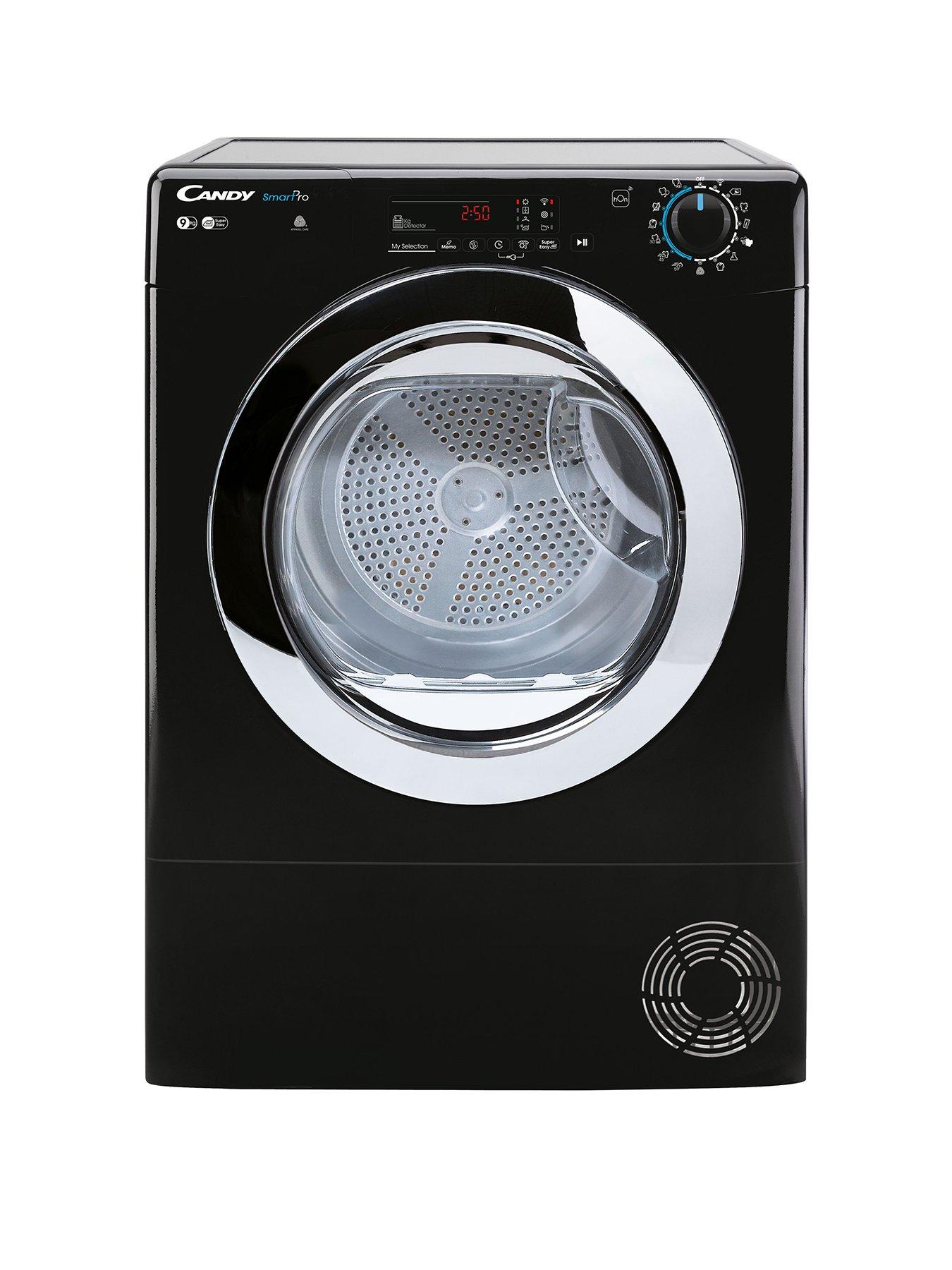 Product photograph of Candy Smart Pro Csoe C9dcgb 9kg Condenser Tumble Dryer - Black from very.co.uk